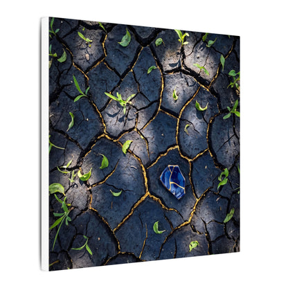 Cracked Earth Canvas Art | Spring Dark Japandi Moody Minimal Art