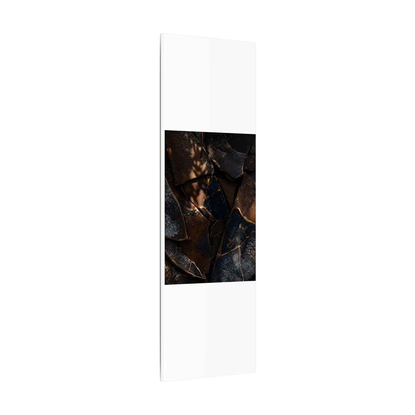 Fukinsei Broken Pottery Canvas Art - Dark Japandi Dark Texture