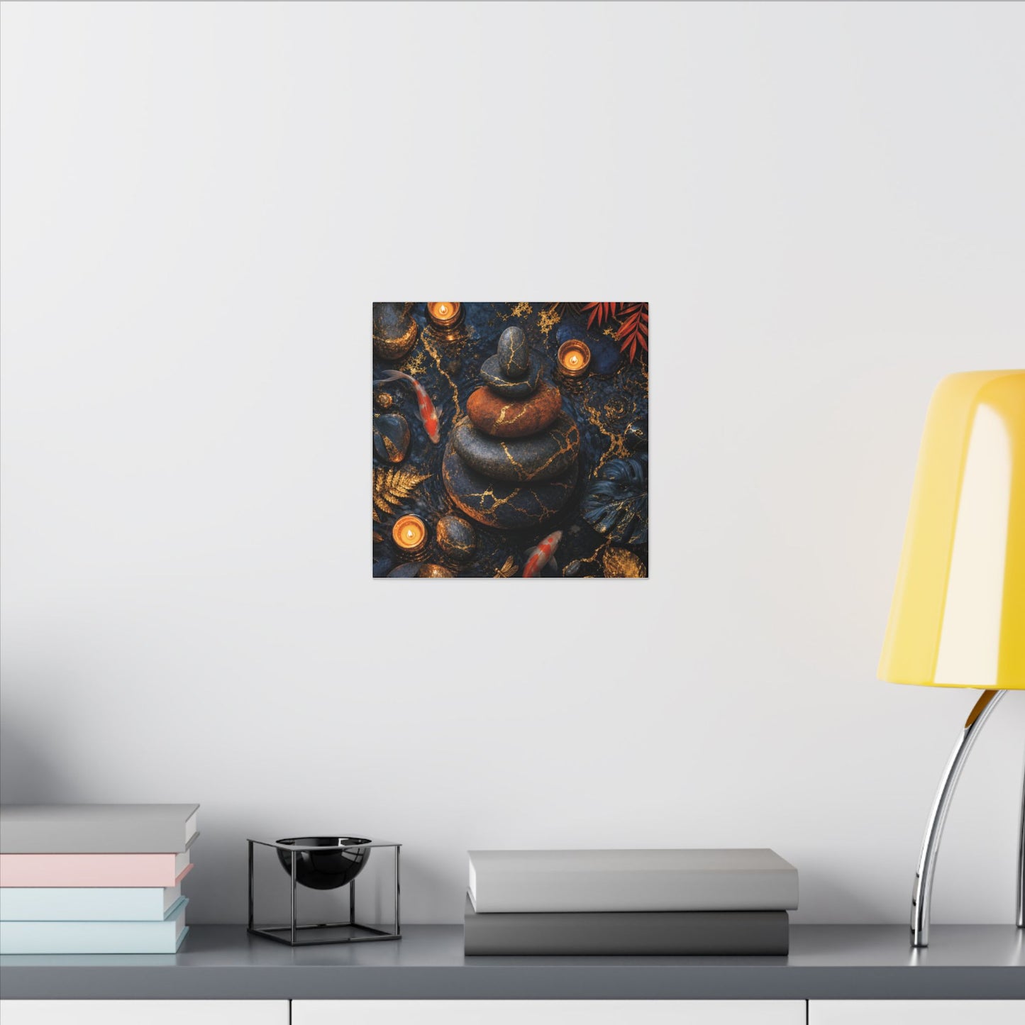Summer River Stones Gold Vein Canvas Art | Resilient Decor