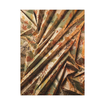 Paper Fold Autumn Canvas Art | Japandi Earthy Design