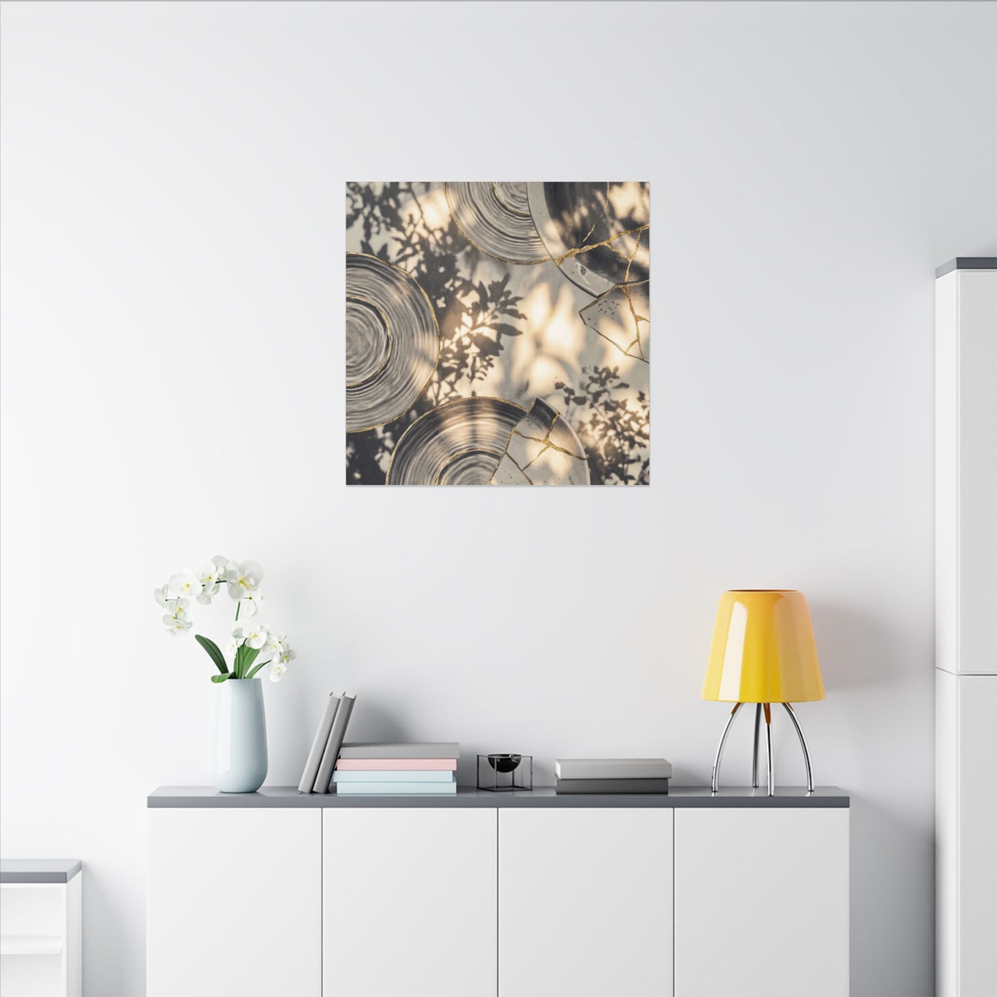 Healing Water Ripple Canvas Art - Gold Vein Kintsugi