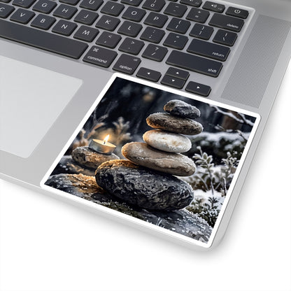 Winter River Stones Watercolor Sticker | Neutral Decor