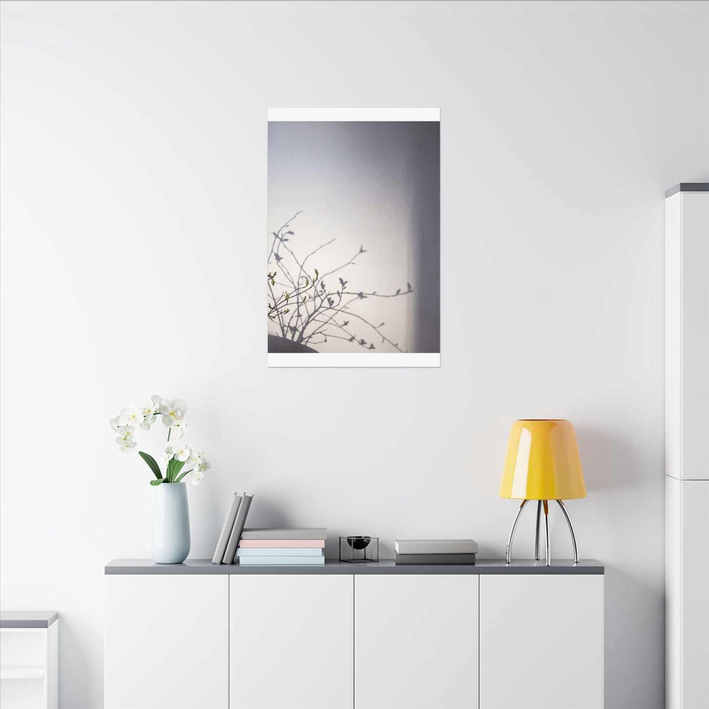 Japandi Shadow Play in Dawn | Japanese Pattern Canvas Art