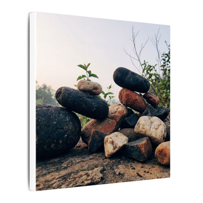 River Stones Canvas Art | Spring Kintsugi Broken Beauty Art