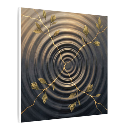 Kanso Water Ripple Canvas Art - Kintsugi Gold Vein