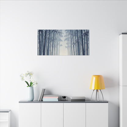 Bamboo Grove Canvas Art | Winter Zen Ukiyo E Inspired Art