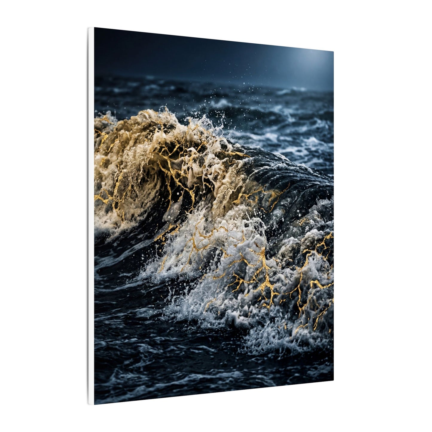 Ocean Wave Winter Canvas Art | Kintsugi Artful Design