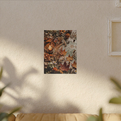 Candlelight Dried Flowers Canvas Art - Japandi Seijaku
