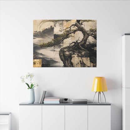 Golden Hour Pine Tree Canvas Art - Japandi Datsuzoku