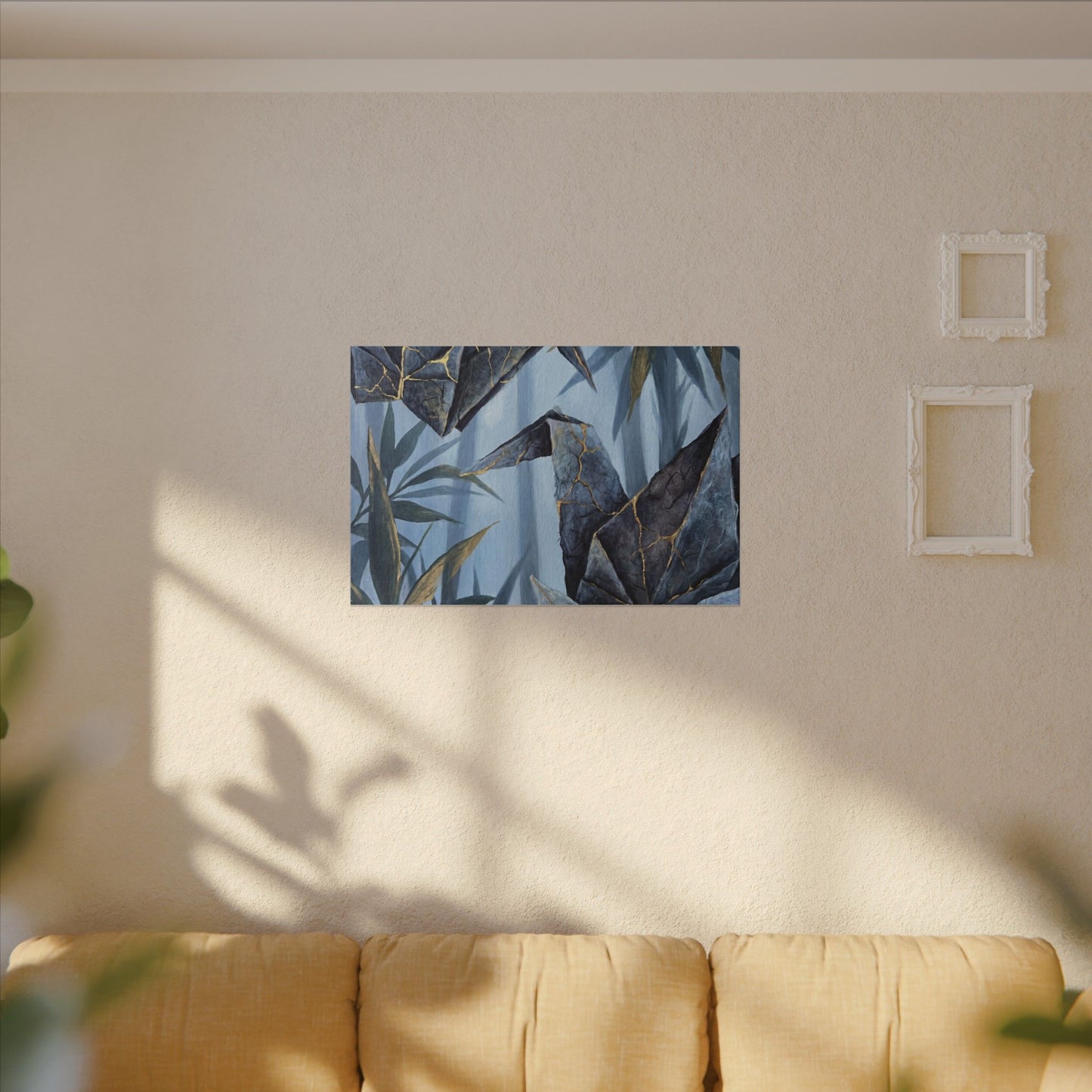 Paper Fold Canvas Art | Summer Kintsugi Crackle Gold Art