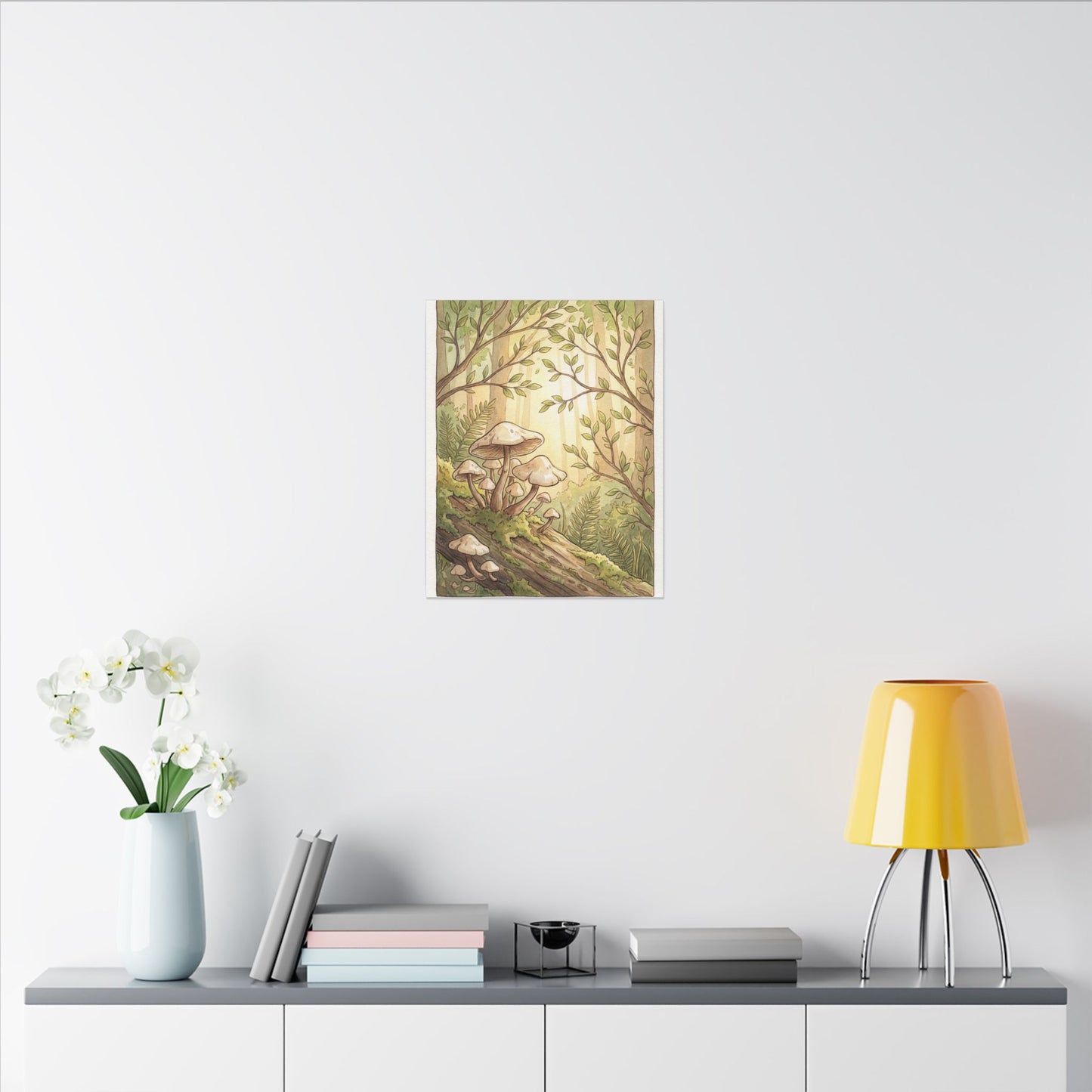 Spring Wild Mushrooms Mushroom Illustration Canvas Art | Cozy Decor