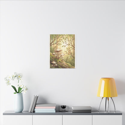 Spring Wild Mushrooms Mushroom Illustration Canvas Art | Cozy Decor