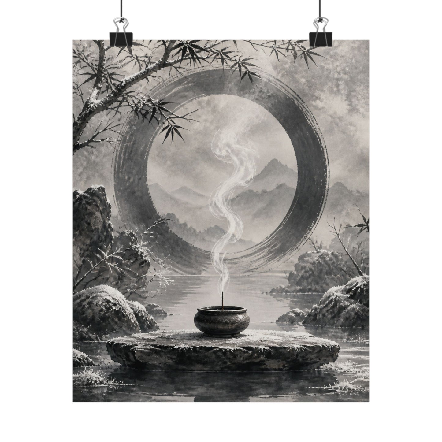 Dappled Incense Smoke Wall Art Print - Zen Seijaku