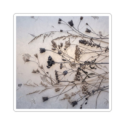 Japandi Dried Flowers in Dawn | Japanese Pattern Sticker Art Print