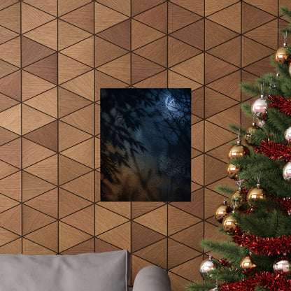 Kanso Shadow Play Wall Art Print - Dark Japandi Shadow Zen