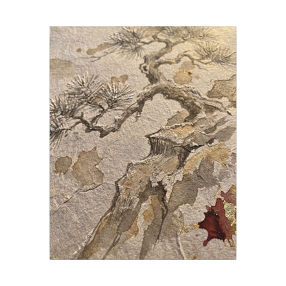 Pine Tree Canvas Art | Winter Japandi Japanese Pattern Art