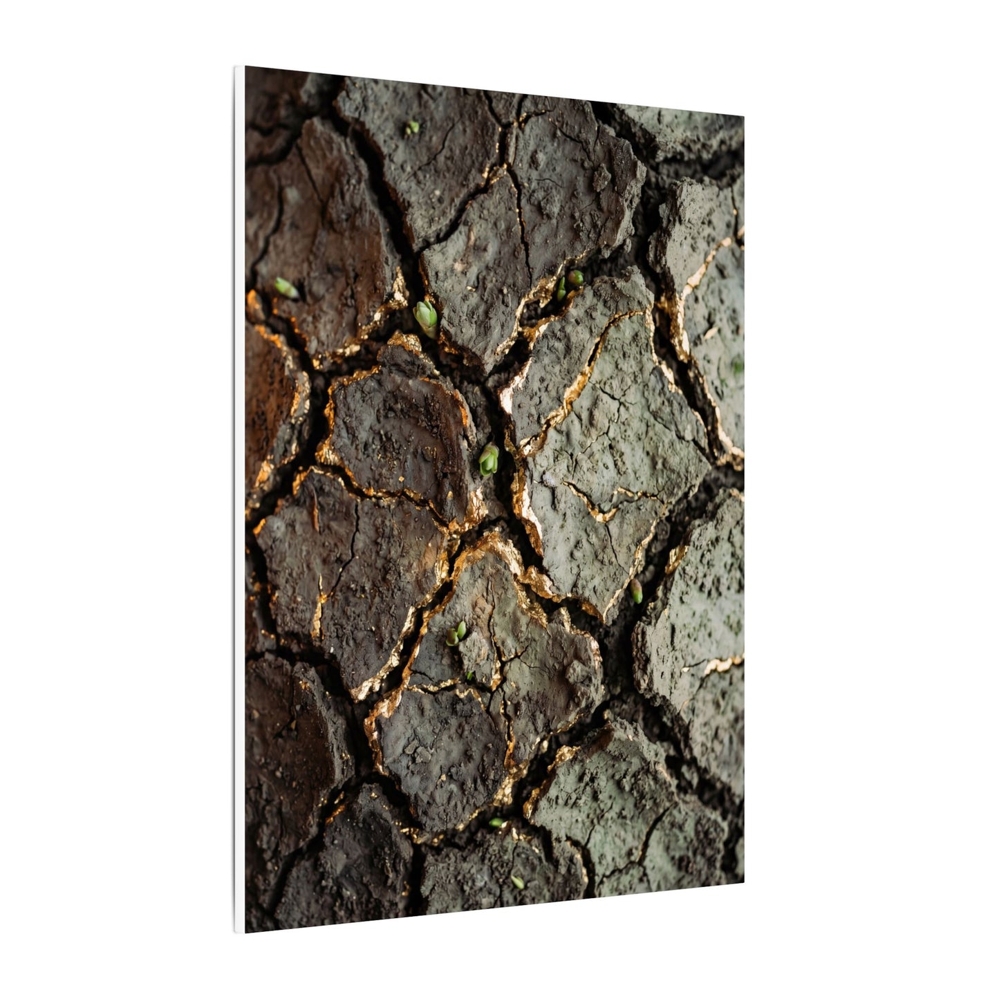 Earthy Cracked Earth Canvas Art - Japanese Pattern Japandi