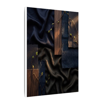 Silk Drape Spring Canvas Art | Dark Japandi Moody Design