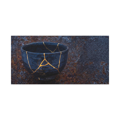 Rust Patina Winter Canvas Art | Kintsugi Healing Design