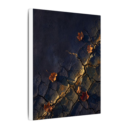Cracked Earth Canvas Art | Autumn Dark Japandi Dark Texture Art