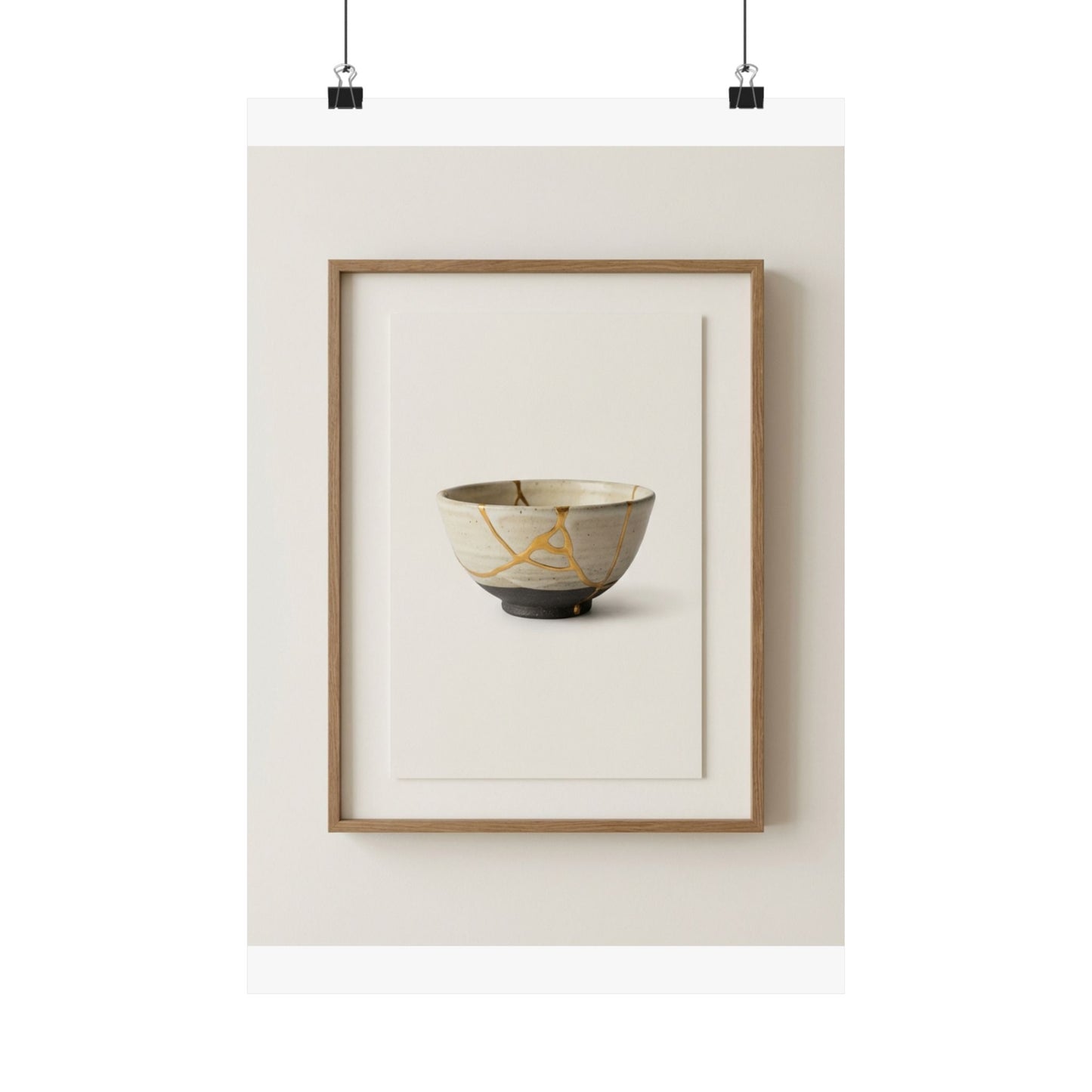 Kintsugi Charcoal Wall Art Print Art Print