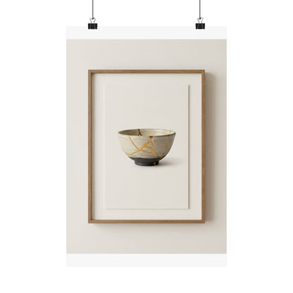 Kintsugi Charcoal Wall Art Print Art Print
