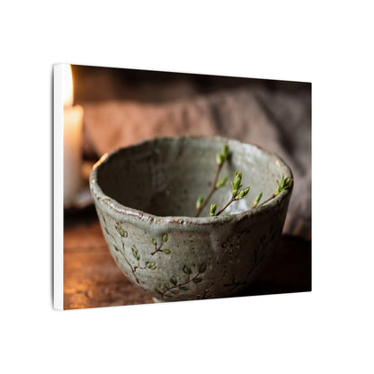 Ceramic Bowl Spring Canvas Art | Japandi Neutral Design