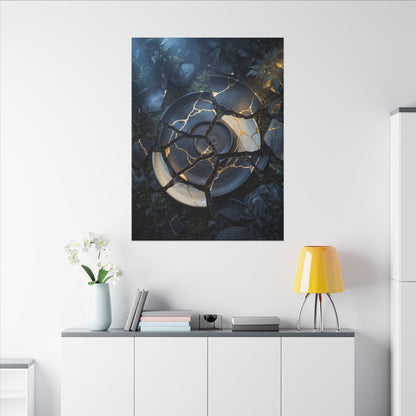 Resilient Broken Pottery Canvas Art - Gold Vein Kintsugi