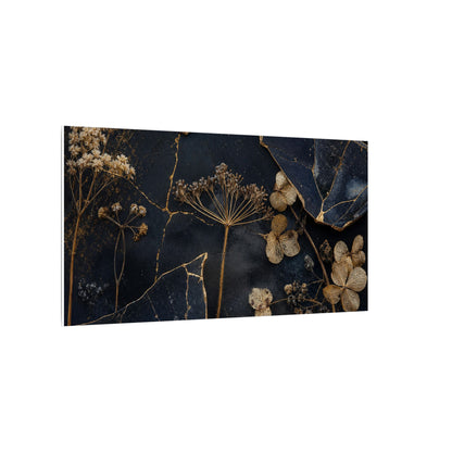 Philosophical Dried Flowers Canvas Art - Broken Beauty Kintsugi