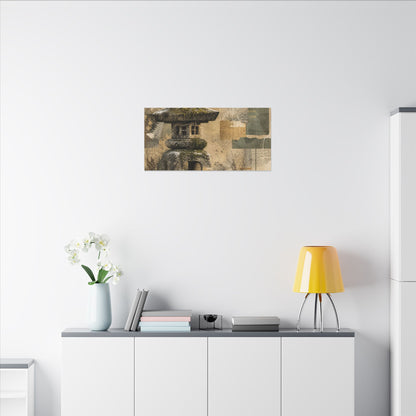 Elegant Stone Lantern Canvas Art - Texture Japandi