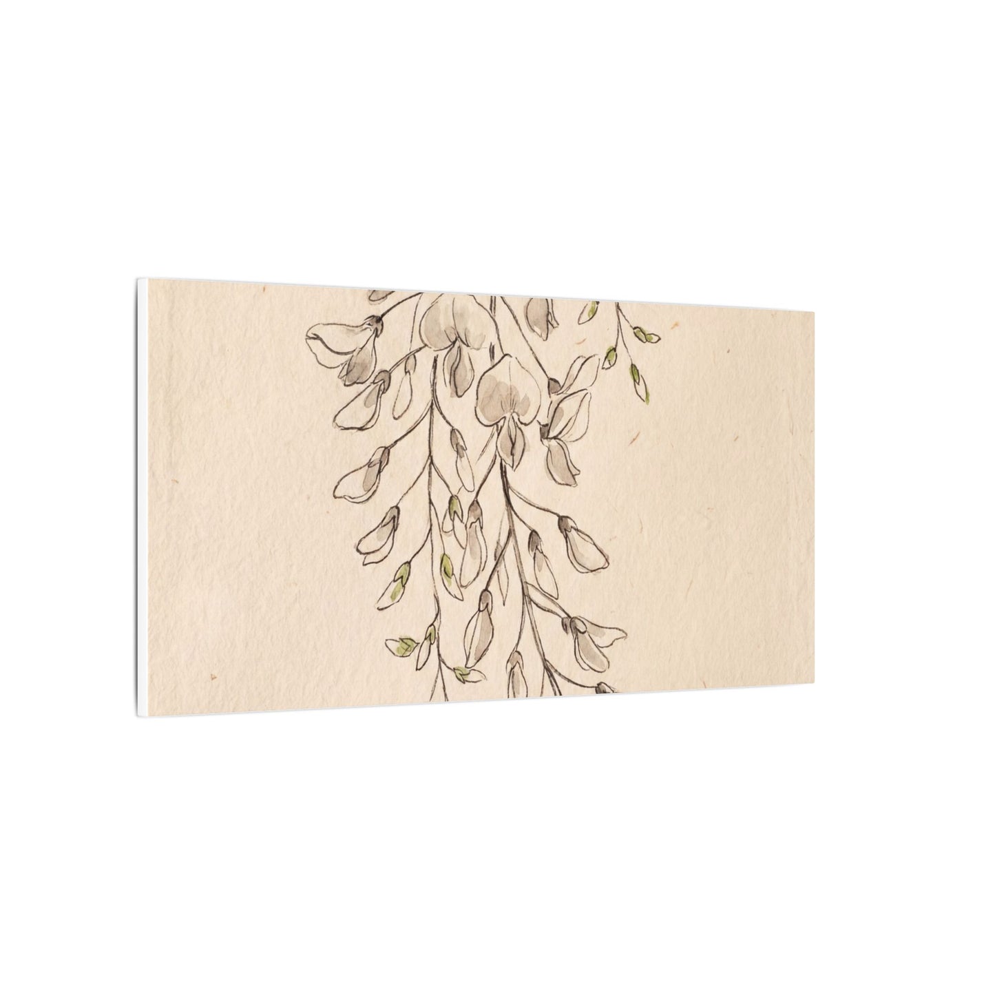 Japandi Wisteria in Golden Hour | Minimal Line Canvas Art