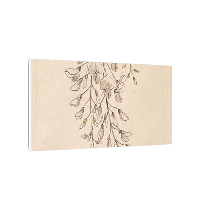 Japandi Wisteria in Golden Hour | Minimal Line Canvas Art