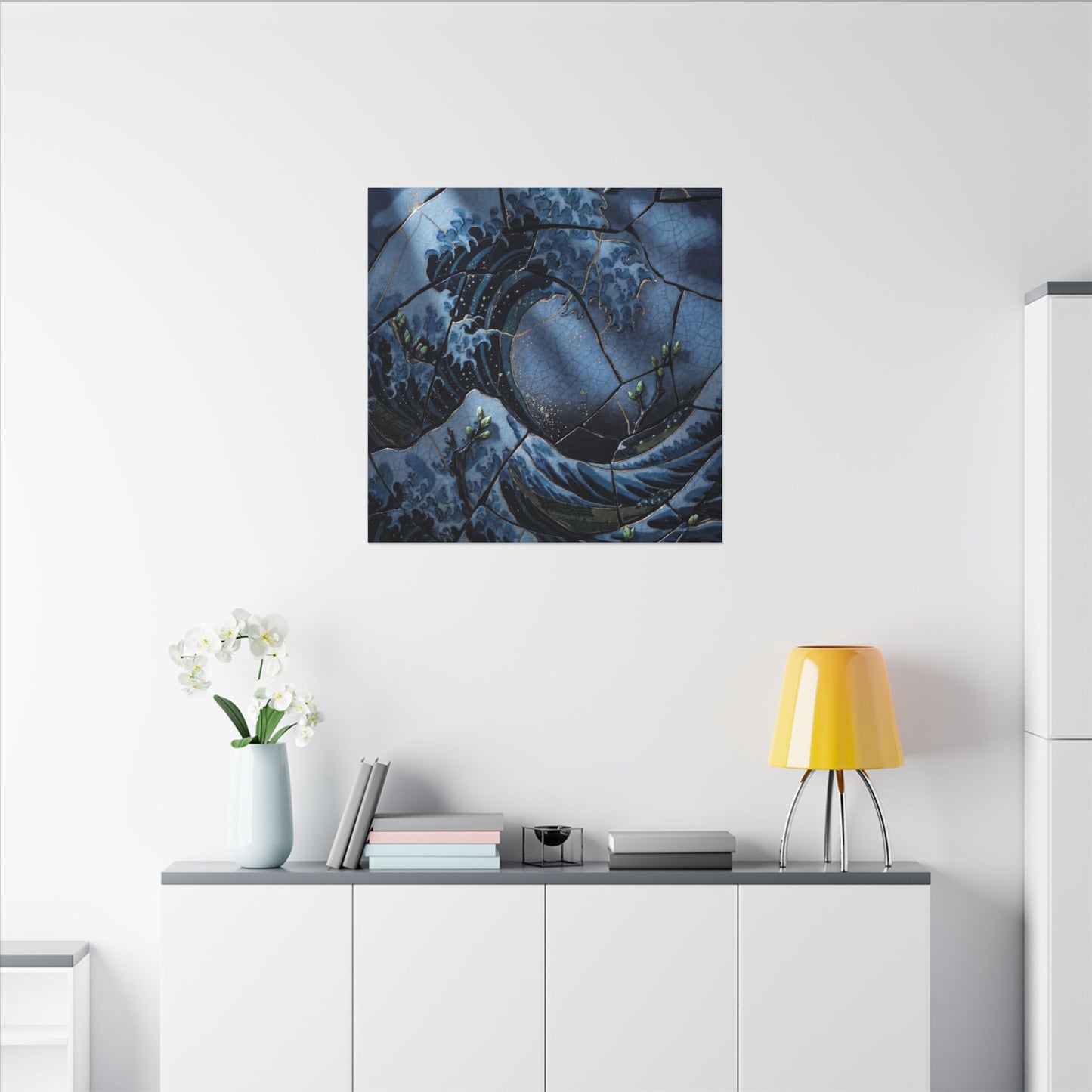 Ocean Wave Spring Canvas Art | Kintsugi Artful Design