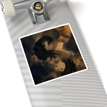 Ink Brushstroke Autumn Sticker | Dark Japandi Luxurious Design