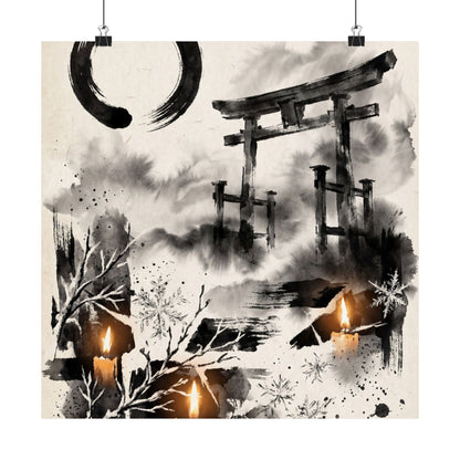 Zen Torii Gate in Candlelight | Enso Wall Art Print