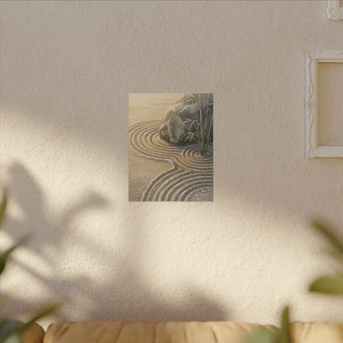 Rock Garden Winter Canvas Art | Zen Peaceful Design