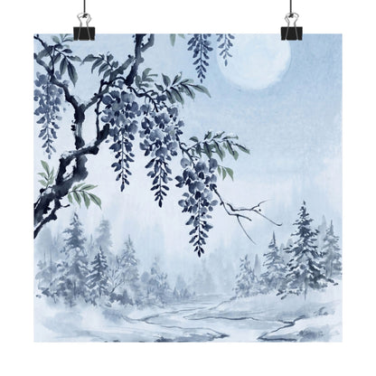Moonlight Wisteria Wall Art Print - Zen Seijaku Art Print