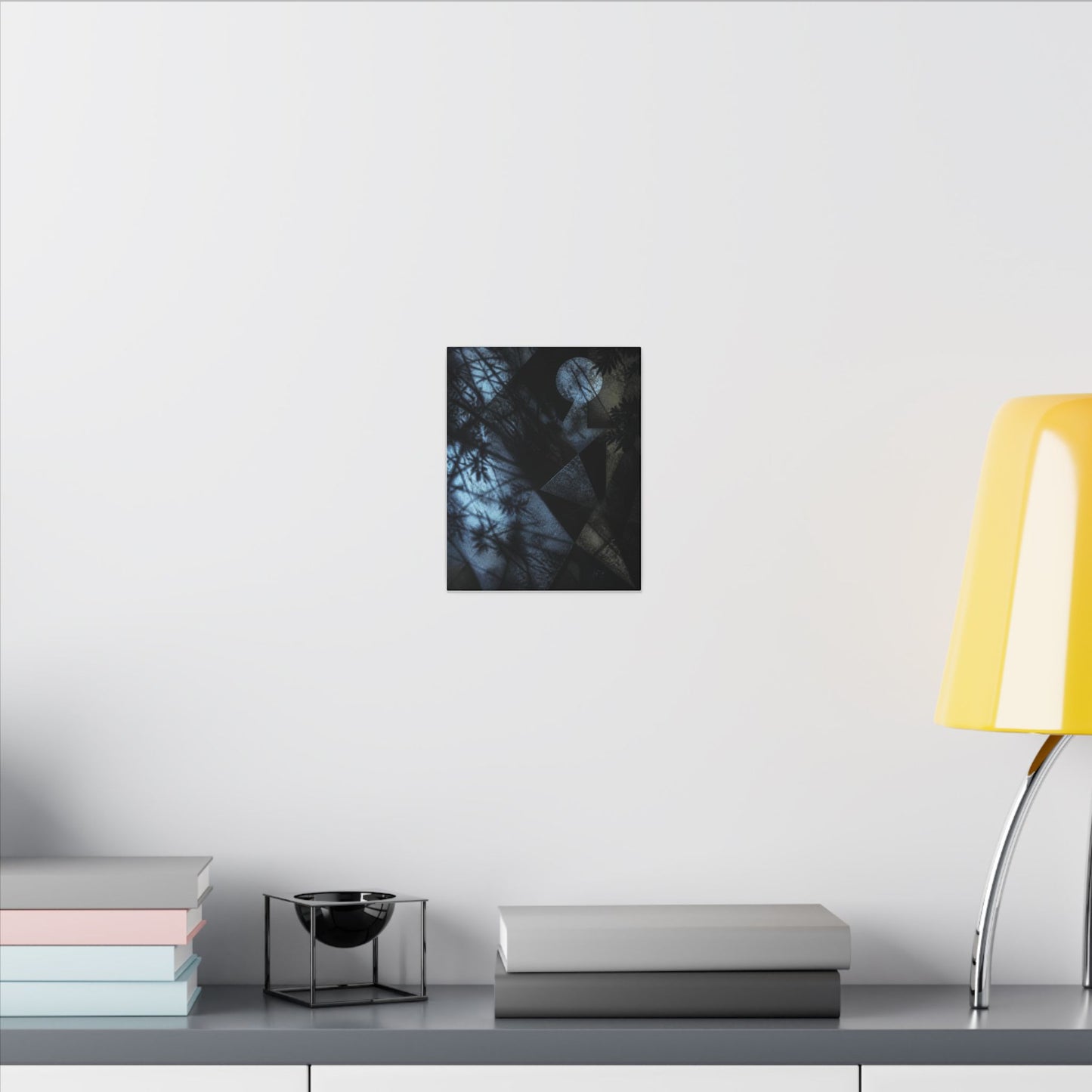 Shadow Play Winter Canvas Art | Dark Japandi Luxurious Design