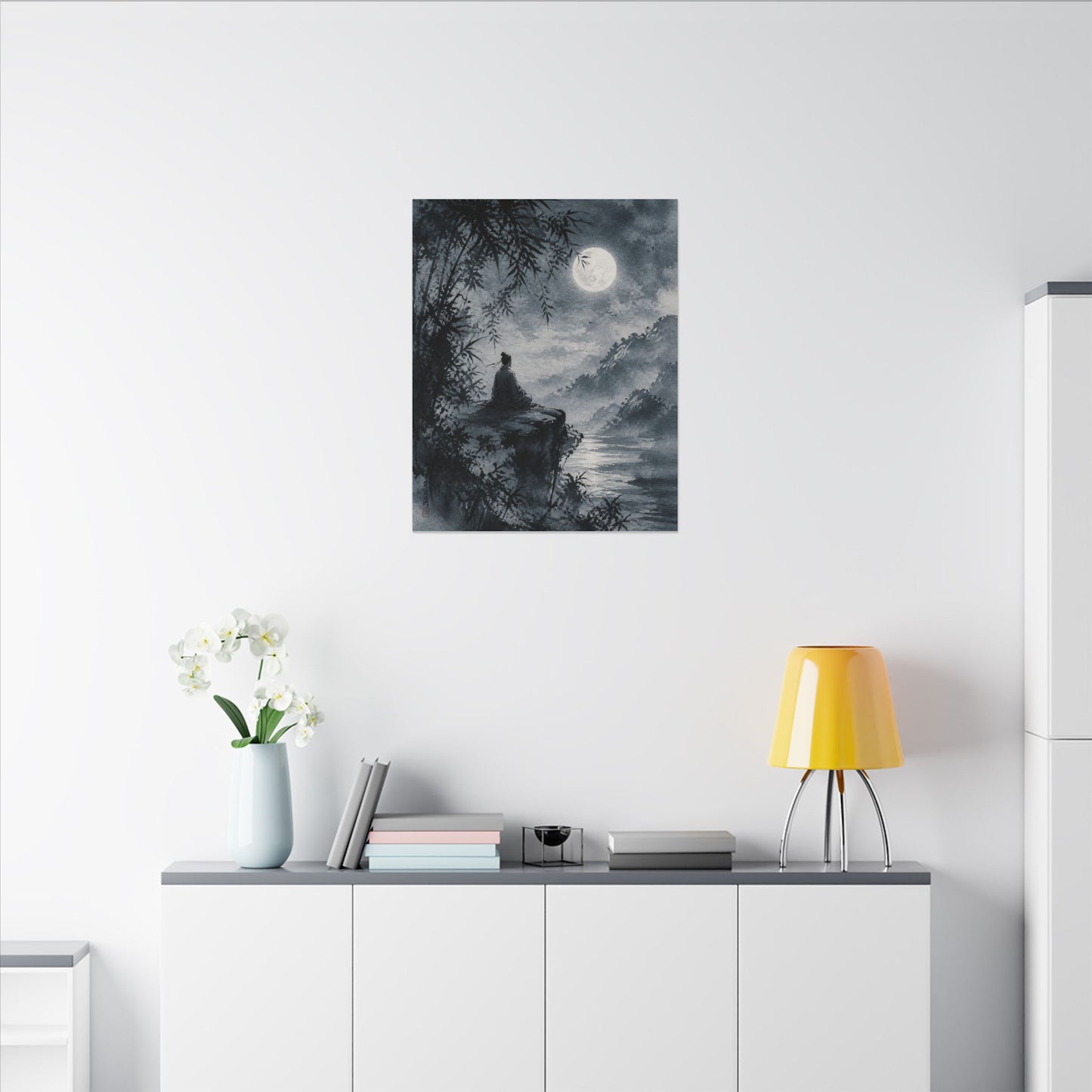 Ink Brushstroke Sumi E Canvas Art | Serene Zen Art