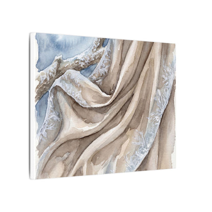 Silk Drape Winter Canvas Art | Japandi Cozy Design