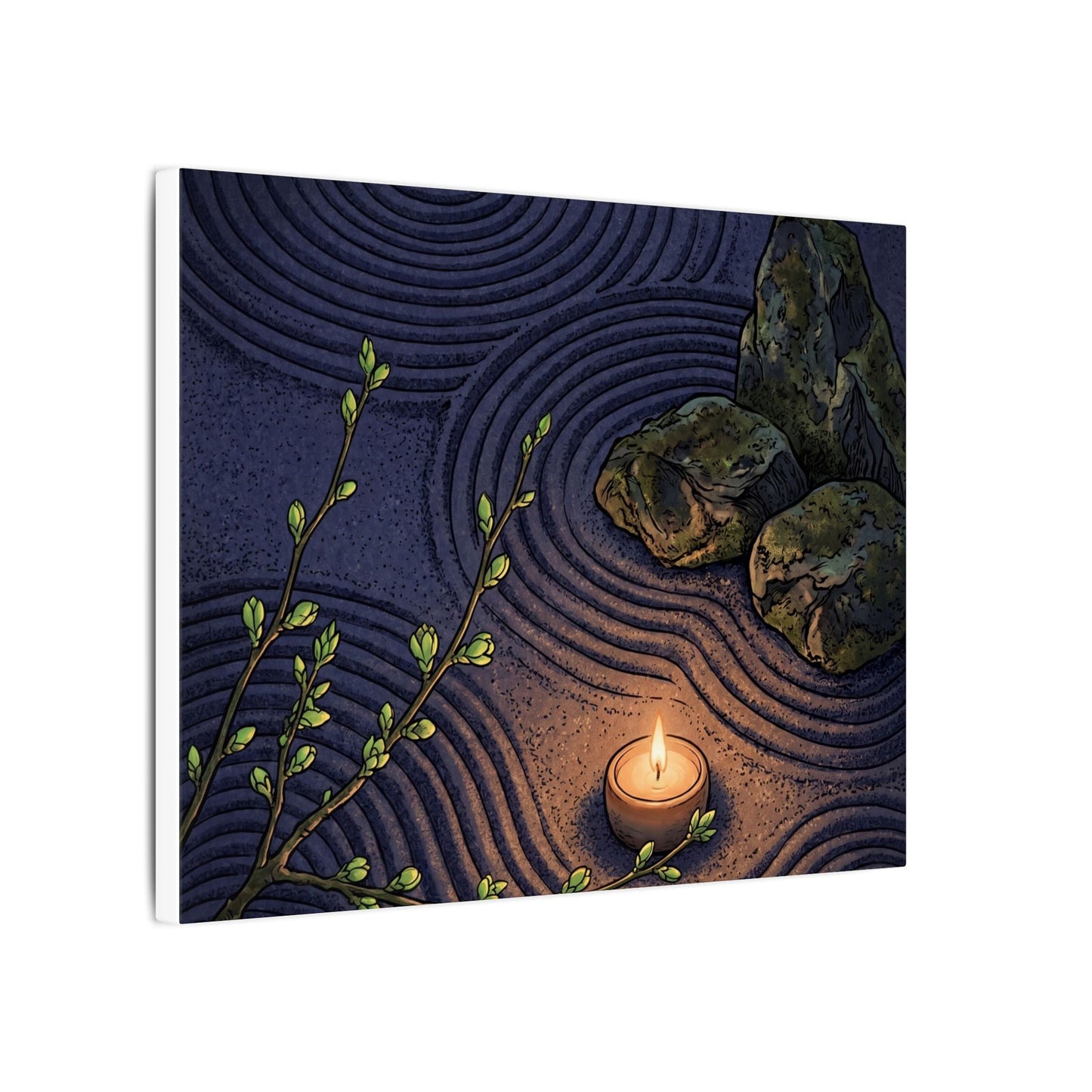 Mono No Aware Rock Garden Canvas Art - Zen Ukiyo E Inspired