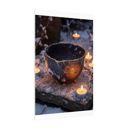 Ceramic Bowl Gold Repair Canvas Art | Beautiful Kintsugi Art