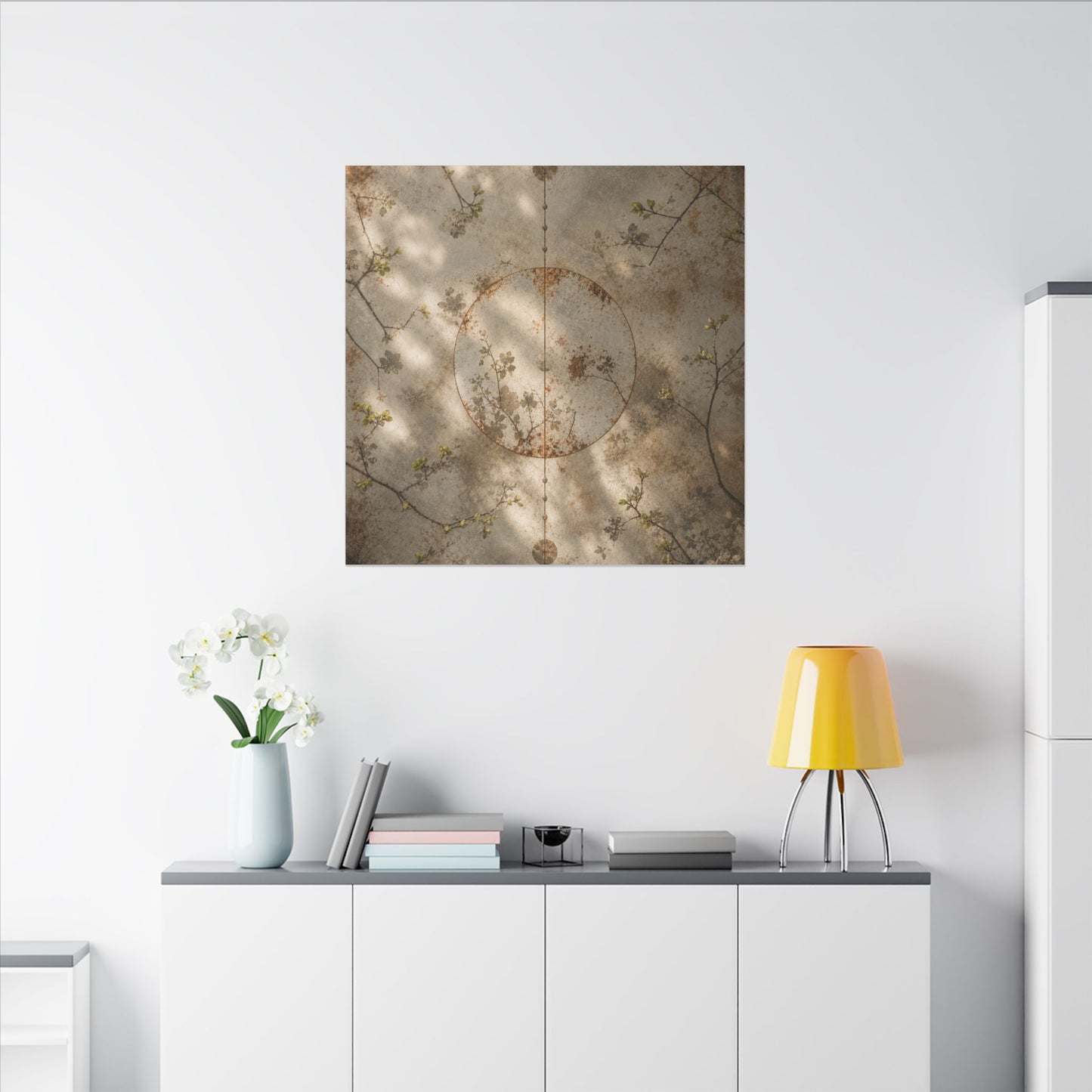 Japandi Rust Patina in Dappled | Japanese Pattern Canvas Art