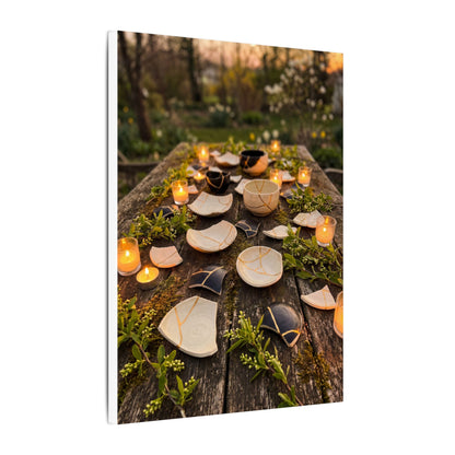 Broken Pottery Spring Canvas Art | Kintsugi Beautiful Design