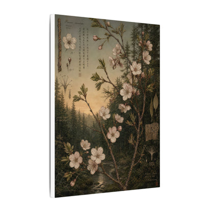 Spring Cherry Blossom Herbarium Canvas Art | Nostalgic Decor
