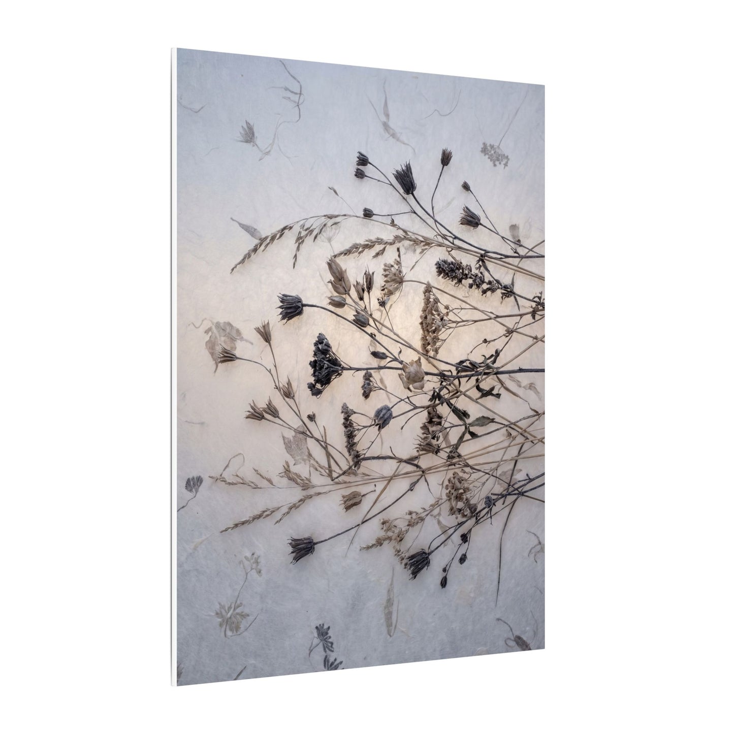 Elegant Dried Flowers Canvas Art - Japanese Pattern Japandi