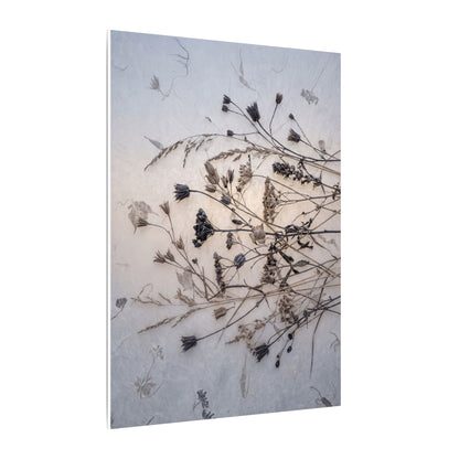Elegant Dried Flowers Canvas Art - Japanese Pattern Japandi