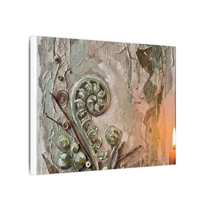 Datsuzoku Fern Unfurling Canvas Art - Japandi Texture