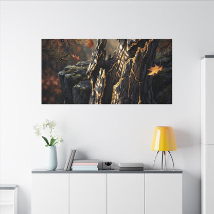 Pine Tree Autumn Canvas Art | Kintsugi Beautiful Design