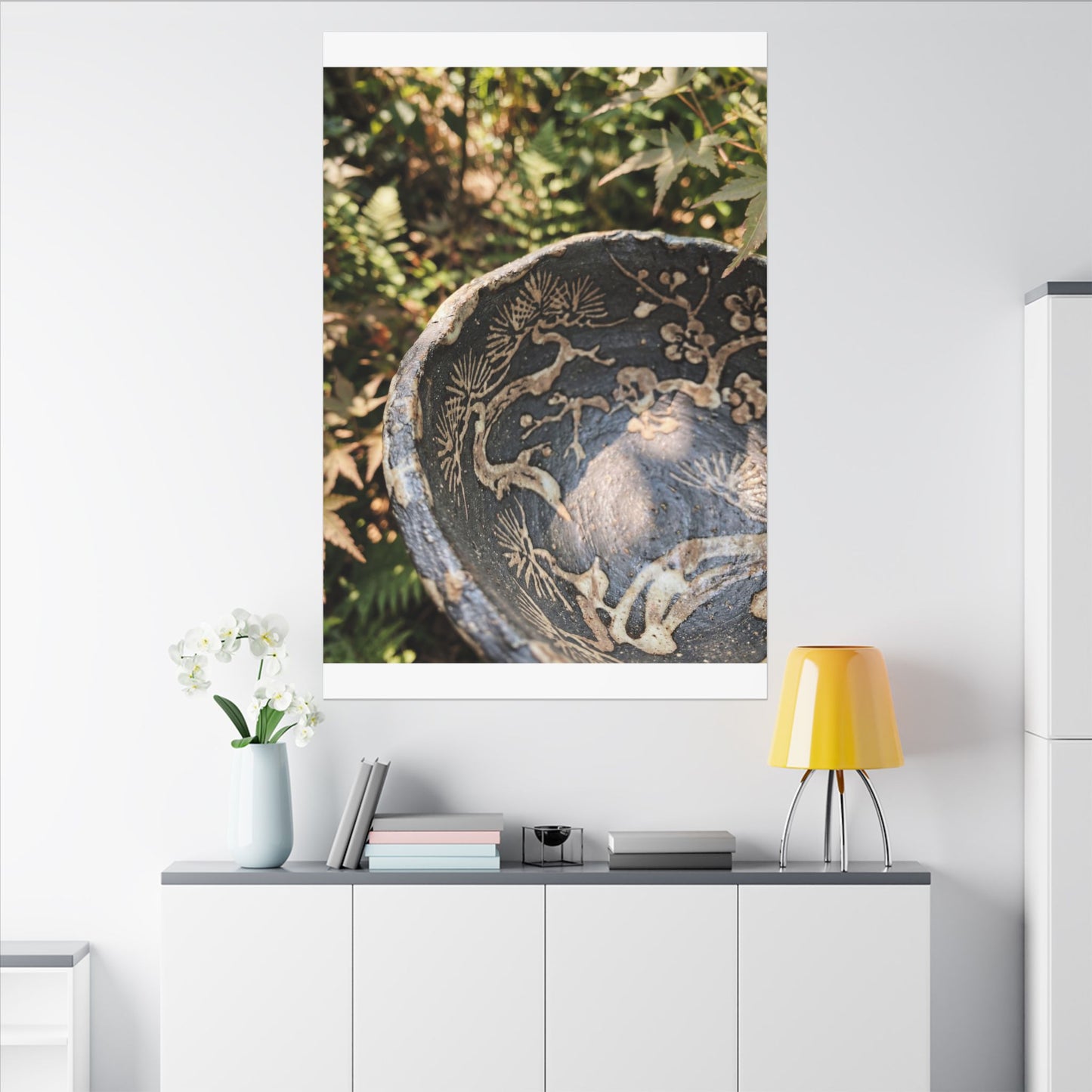 Ceramic Bowl Canvas Art | Summer Japandi Japanese Pattern Art